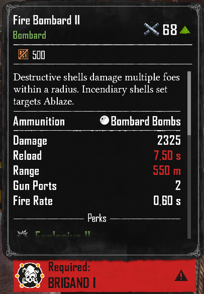 Fire Bombard II (Required:Brigand 1)